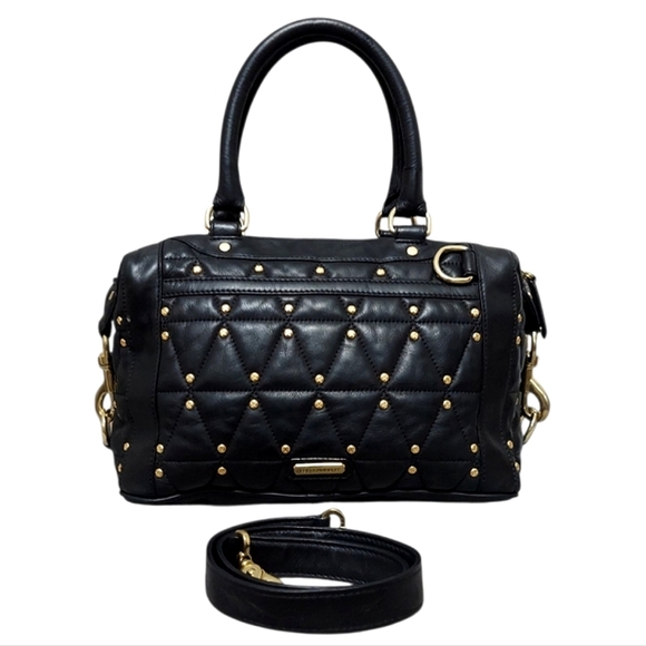 Rebbeca Minkoff Quilted Studded Leather Zip Shoulder Bag Gently Loved - Picture 4 of 11